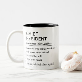 Lustige persönliche Definition eines Oberarztes Zweifarbige Tasse