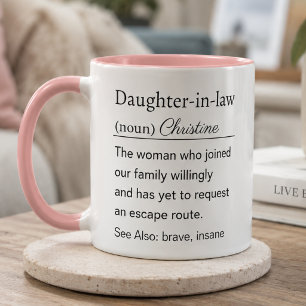 Lustige persönliche Definition von Schwiegertochte Tasse