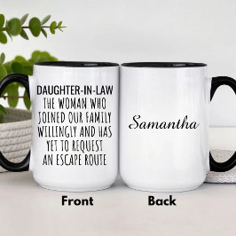 Lustige persönliche Schwiegertochter Tasse