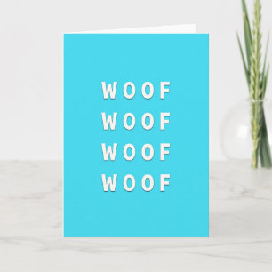 Lustige Pet-Karte mit Woof-Blau-Muster Karte