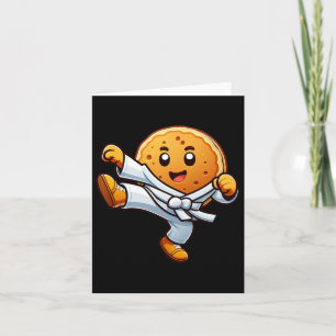 Lustige Pfannkuchen Pfanne Karate Taekwondo Kick J Karte