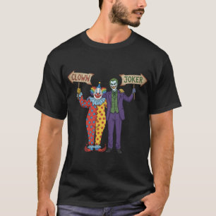Lustige Pfeilrichtung Clowns nach links, Joker nac T-Shirt