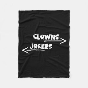 Lustige Pfeilrichtung Clowns nach links Joker nach Fleecedecke