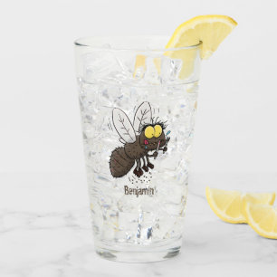 Lustige Pferdebremse Insekt Cartoon Glas