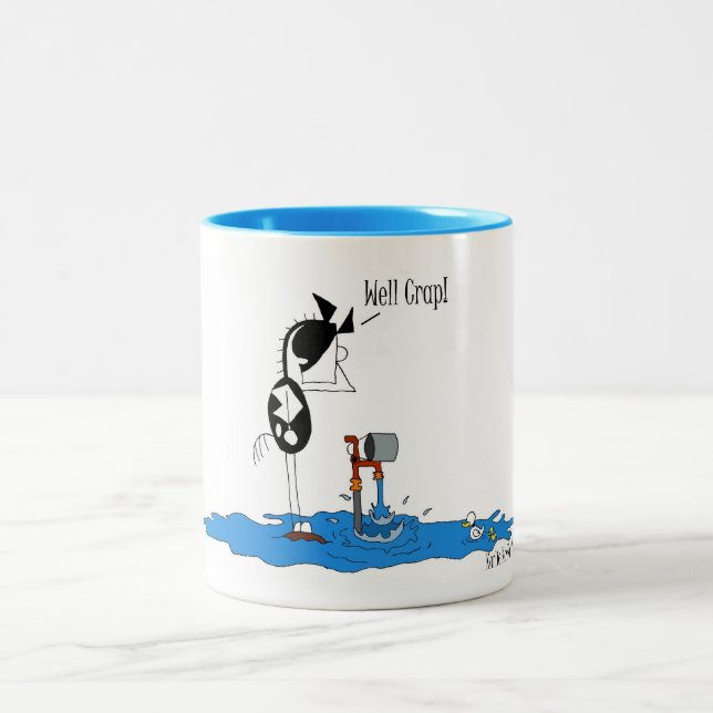 Lustige PferdeCartoon-Tasse Zweifarbige Tasse (Mittel)