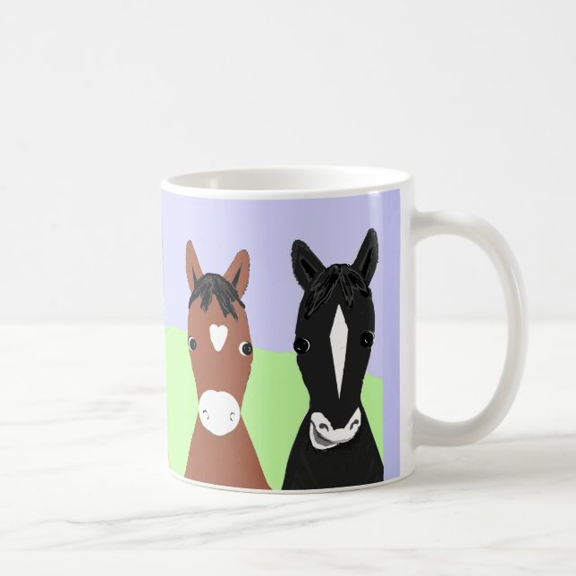 Lustige Pferdeplakate, geblichen oder Palomino Kaffeetasse (Rechts)