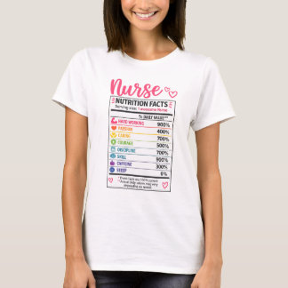 Lustige Pflegekraft Ernährungsfakten T-Shirt