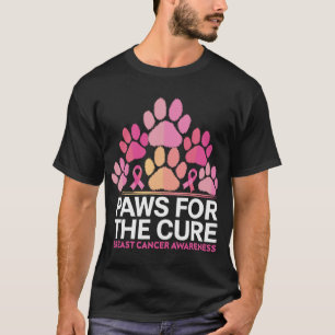 Lustige Pfoten für die Heilung Brustkrebs-Bewussts T-Shirt