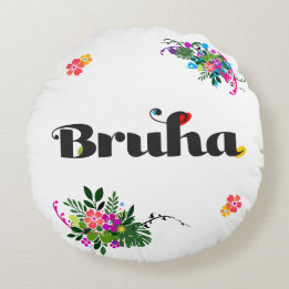 Lustige philippinische Bruha Boho-Rundkissen in Ro Rundes Kissen