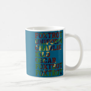 Lustige phonetische Alphabet Nato Militär Läuse Ar Kaffeetasse