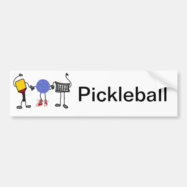 Lustige Pickleball Cartoon-Charaktere Autoaufkleber (Vorne)