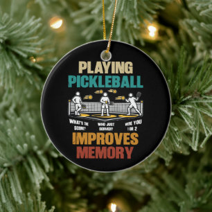Lustige Pickleball-Geschenkidee zur Verbesserung d Keramik Ornament