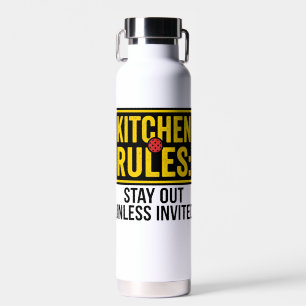 Lustige Pickleball-Küchenregeln Warnschild Trinkflasche