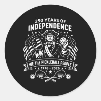 Lustige Pickleball-Leute 250 Jahre USA 4. Juli Runder Aufkleber