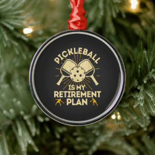 Lustige Pickleball Mein Rentenplan Vintage Ornament Aus Metall