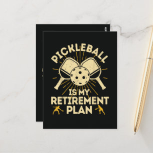 Lustige Pickleball Mein Rentenplan Vintage Postkarte