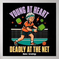 Lustige Pickleball-Oma, jung im Herzen, tödliches