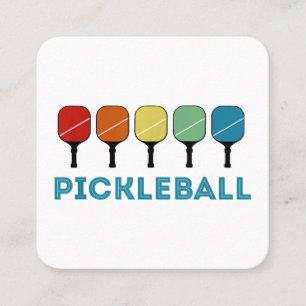 Lustige Pickleball Retro Vintage Quadratische Visitenkarte