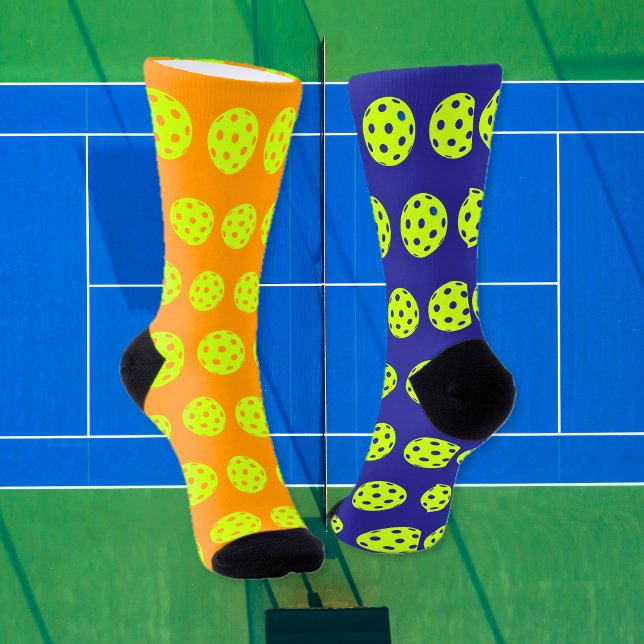 Lustige Pickleball Ungerade Blau Orange Socken (Funny Pickleball Odd Blue Orange Socks)