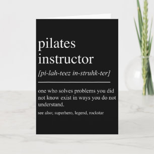 Lustige Pilates-Instructor Definition Pilates-Lehr Karte