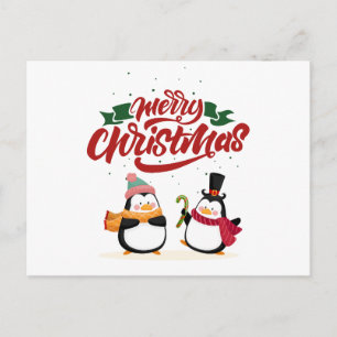 Lustige Pinguin-Weihnachtskarte, Frohe Weihnachten