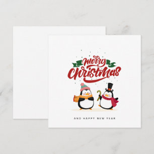 Lustige Pinguin-Weihnachtskarte, Frohe Weihnachten