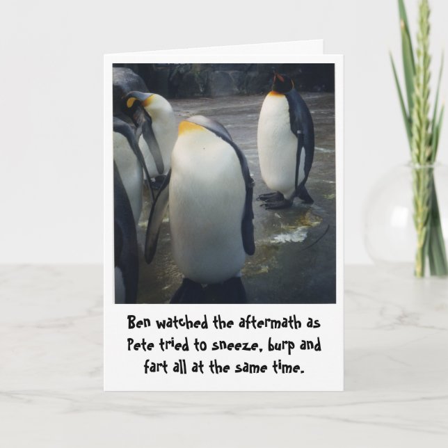 lustige Pinguine Geburtstagskarte Karte (Vorderseite)