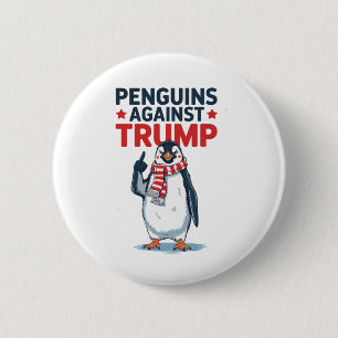 Lustige Pinguine gegen Trump-Shirt Widerstands-Pin Button