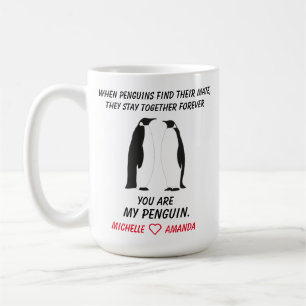 Lustige Pinguine Tasse, Geschenk für sie oder ihn, Kaffeetasse