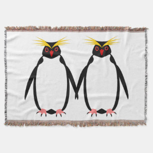 Lustige Pinguinfamilie Rockhopper oder Macaroni Decke