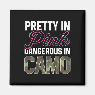 Lustige Pink Camo Jagd Grafik Frauen Hirsch Bock H Magnet