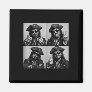 Lustige Piraten-Sonnenbrille Photobooth-Design Magnet