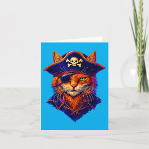 Lustige Piratenkatze Halloween-Kätzchen-Kostüm für Karte