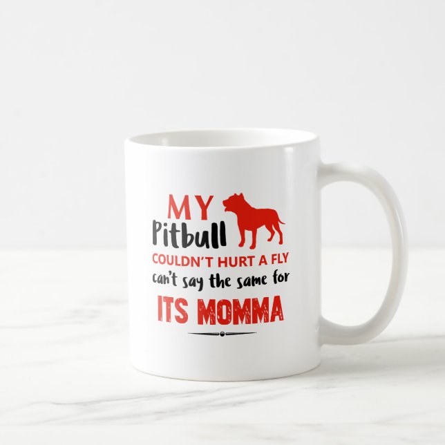 Lustige Pitbull-Mamaentwürfe Kaffeetasse (Rechts)