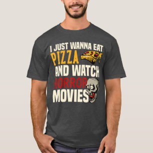 Lustige Pizza-Horrorfilm-Fans Halloween-Party M T-Shirt