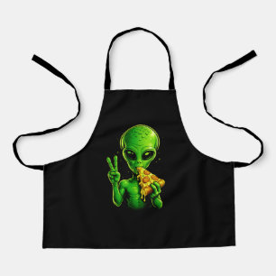 Lustige Pizza-Kochschürze Alien Pizza-Liebhaber Ko Schürze