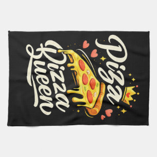 Lustige Pizza-Königin Kochen für Frauen Süßes Gesc Geschirrtuch