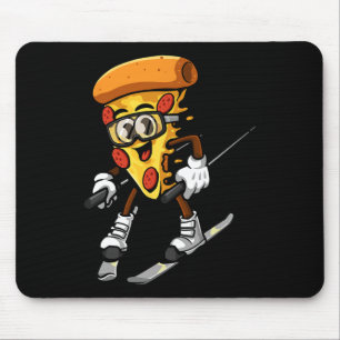 Lustige Pizza Ski Käse Pie Foodie Skifahren Instru Mousepad
