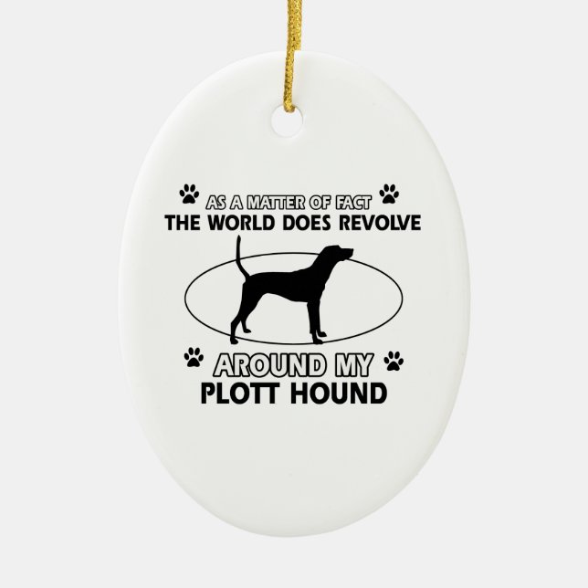 Lustige PLOTT JAGDHUND-Entwürfe Keramik Ornament (Vorne)