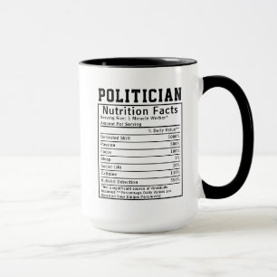 Lustige Politiker Ernährungsfakten Kampagne Gesche Tasse