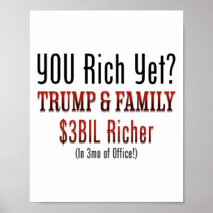 Lustige politische korrupte Trump wird reicher im Poster