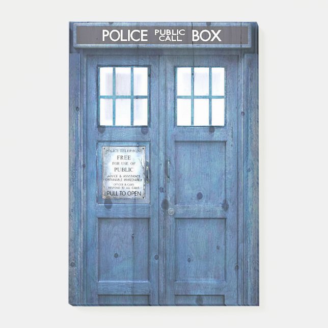 Lustige Polizei ruft allgemeine Telefonzelle an Post-it Klebezettel (Vorderseite)