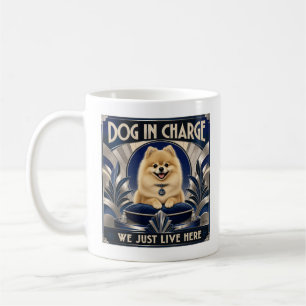 Lustige Pomeranian führt das Haus Kaffeetasse - Ta