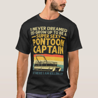Lustige Pontoon-Kapitäns-Kunst für Frauen Mädchen T-Shirt