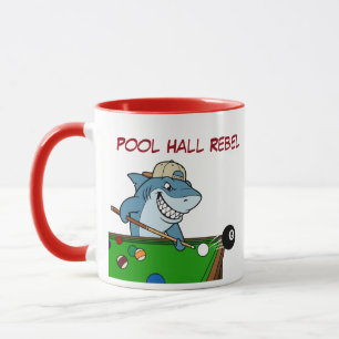 Lustige Poolhai-Billardhalle-Rebell-Kaffeetassen Tasse