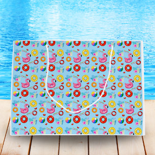 Lustige Poolparty-Schwimmmuster Große Geschenktüte