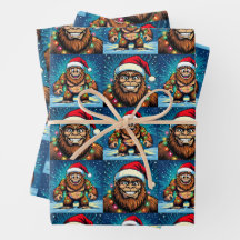 Lustige Pop-Art-Bigfoots-Weihnachten
