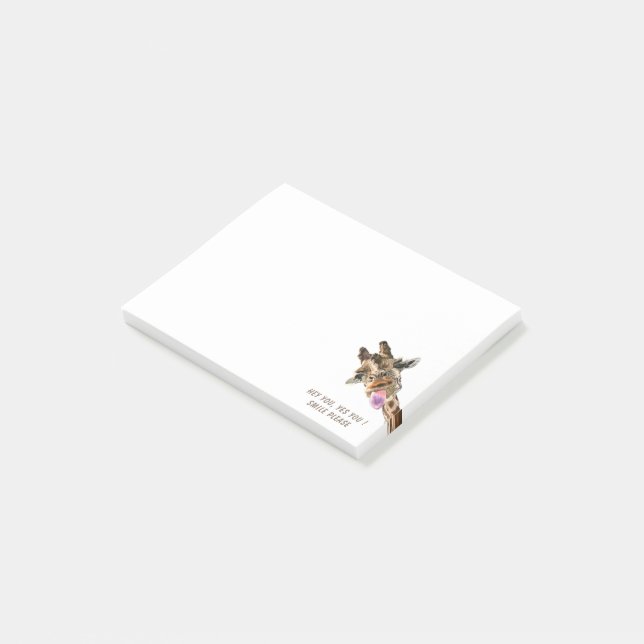 Lustige Post-it® Notizen Spielender Giraffe - Benu (angewinkelt)