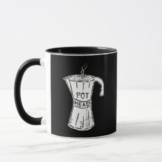Lustige Pot-Head-Kaffeetasse Schwarz Tasse