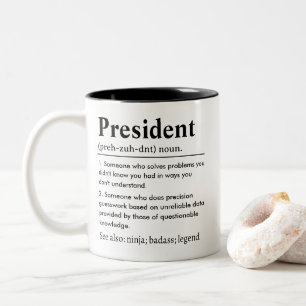 Lustige Präsident Definition Zweifarbige Tasse